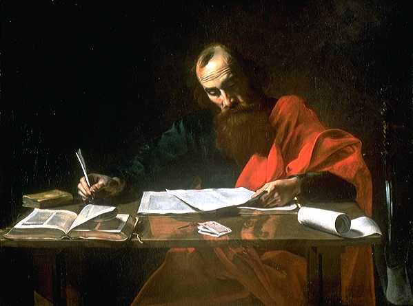 Ephesians. "Saint Paul Writing His Epistles" by Valentin de Boulogne