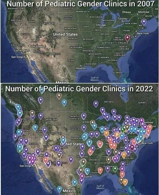 gender clinics USA map