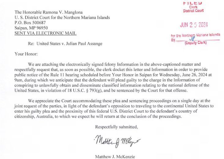 Assange plea