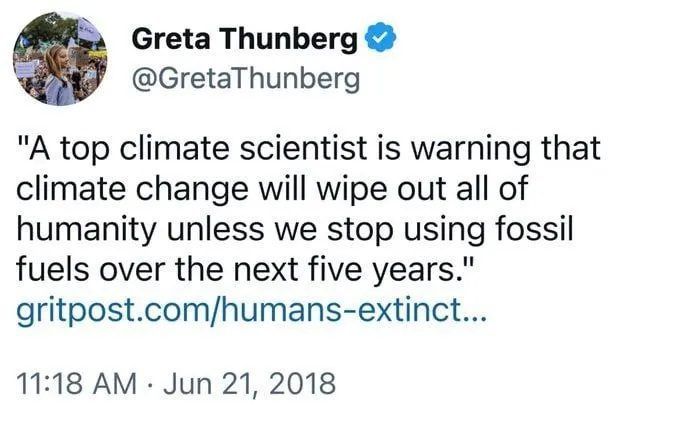 Greta tweet 2018
