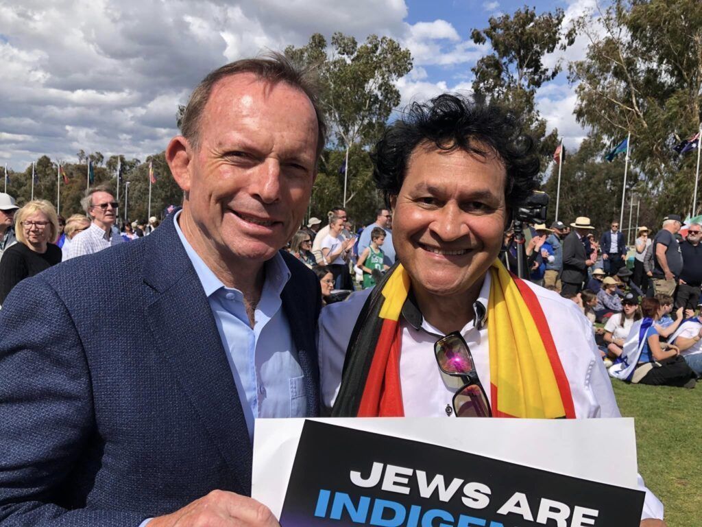 Tony Abbott and Norman at NAIN rally Canberra Oct 7 2024