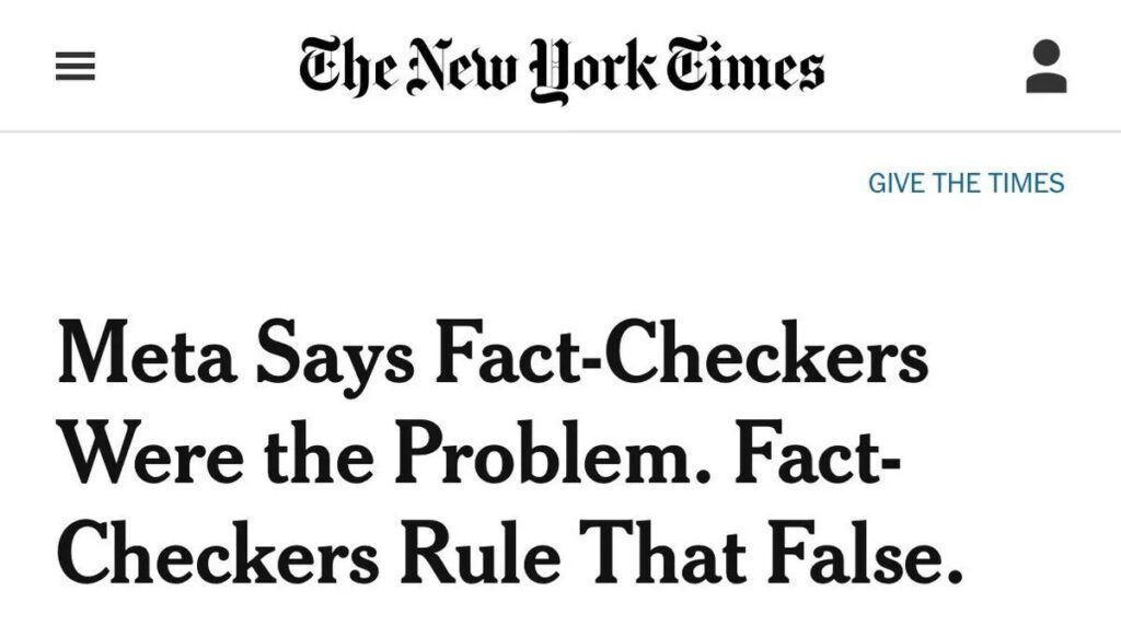 NYT FB Meta fact checkers
