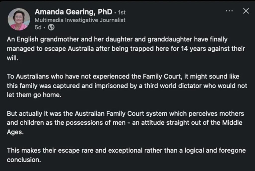 Amanda Gearing tweet