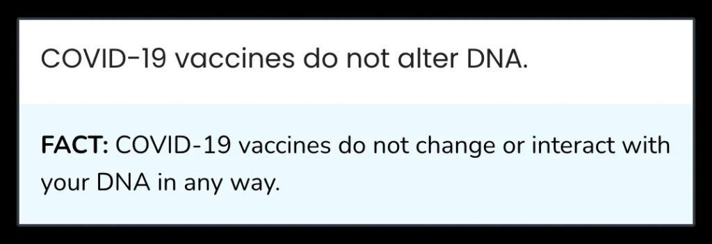 Covid vaccines do not alter DNA claim