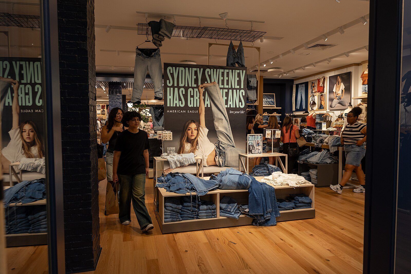 American Eagle "Sydney Sweeney Has Great Jeans" advertisement campaign in-store