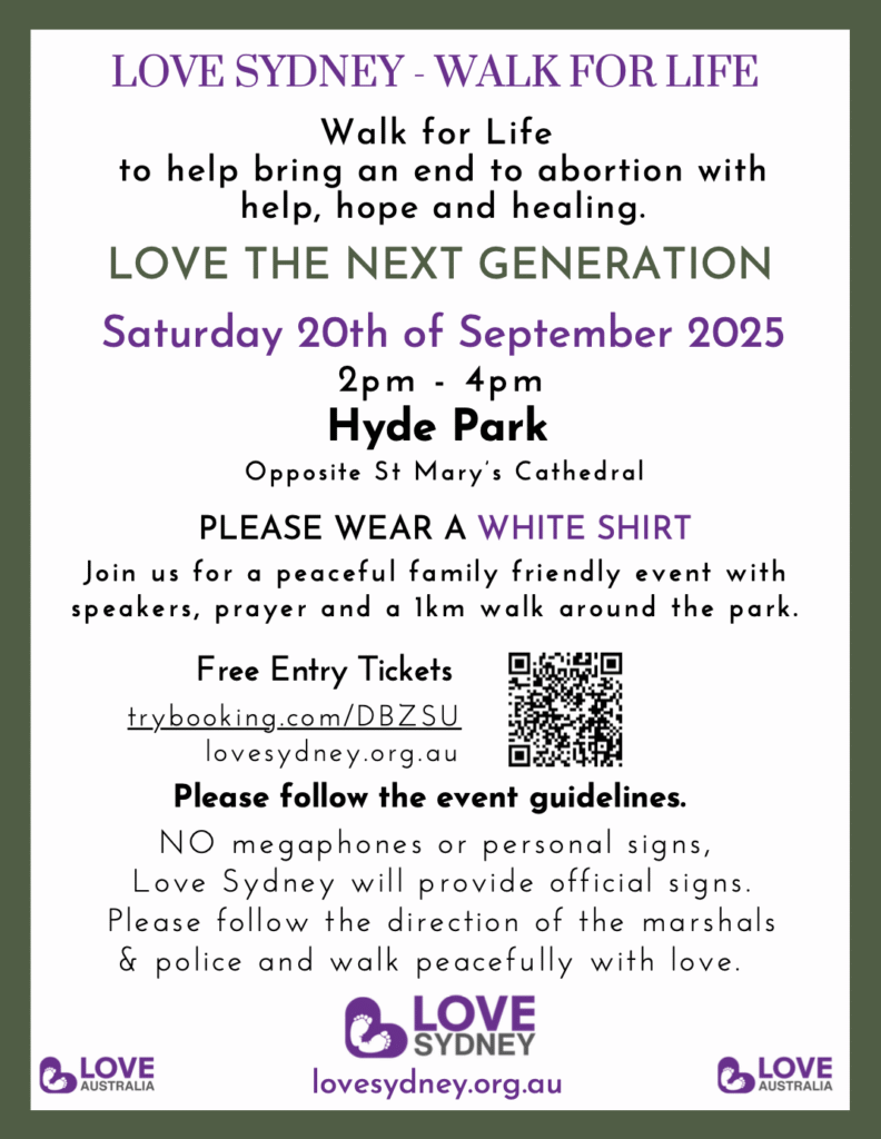 Sydney Walk for Life Flyer