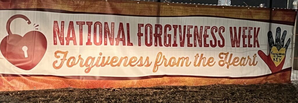 National Forgiveness Week banner at Beswick