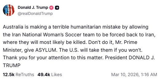 Trump Aus Iranian asylum
