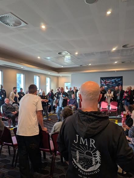 A big crowd enjoyed playing the traditional two-up game on Anzac Day 2026 at Ringwood RSL. Club President, David Jamison AM, believes there is no place for Welcome to Country ceremonies at Anzac Dawn services. Picture: Josh Spasaro.