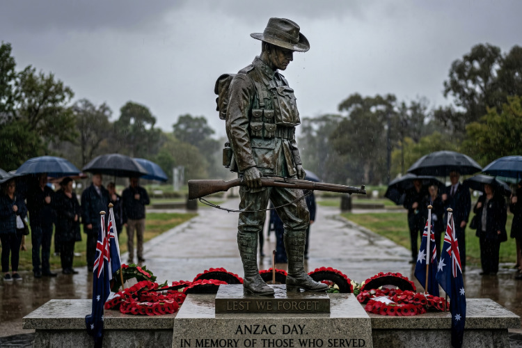 Anzac Day soldier memorial Adobe