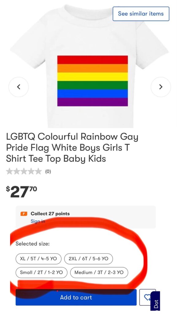 Big W LGBT clothing