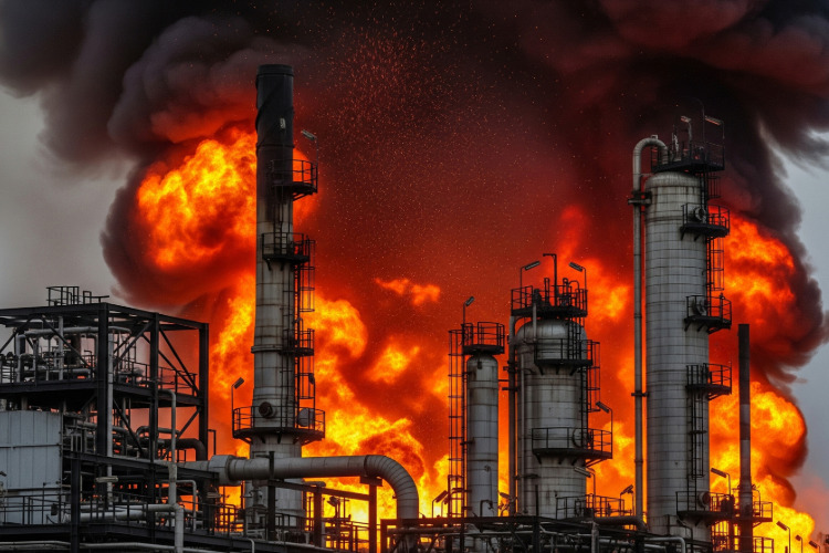 oil refinery fire