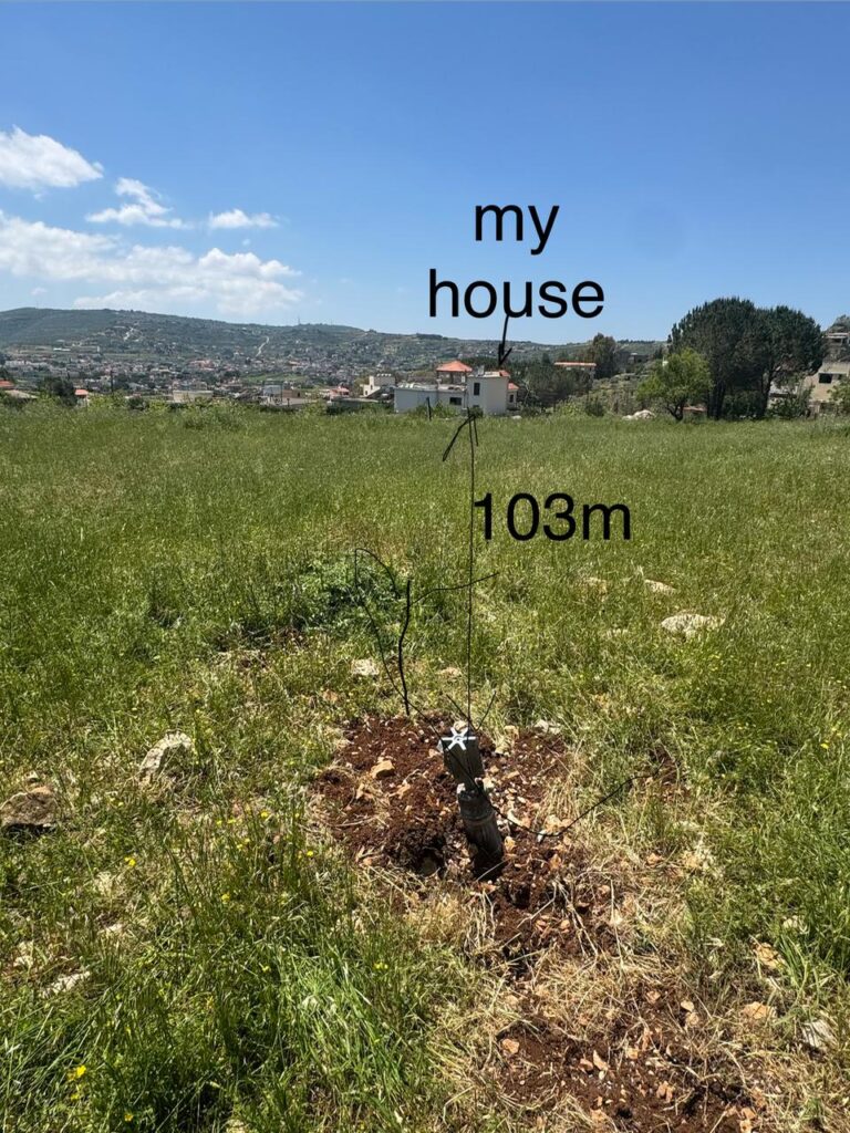 Map of the missile that landed 100m in front of Laurita’s home. Photo: Supplied/Laurita.