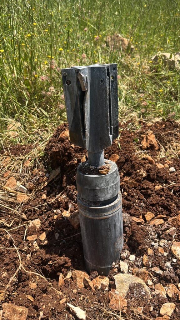 Missile 100 metres from Laurita’s home. Photo: Supplied/Laurita.