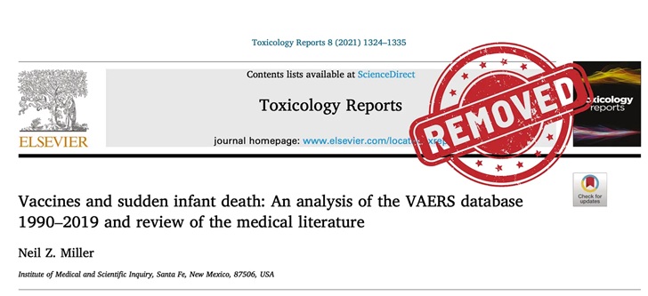 VAERS SIDS report removed