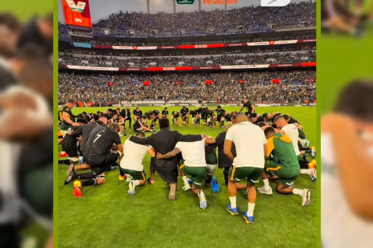 All Blacks and Springboks Kneel in Prayer as Injured Ardie Savea Recounts Encounter With God