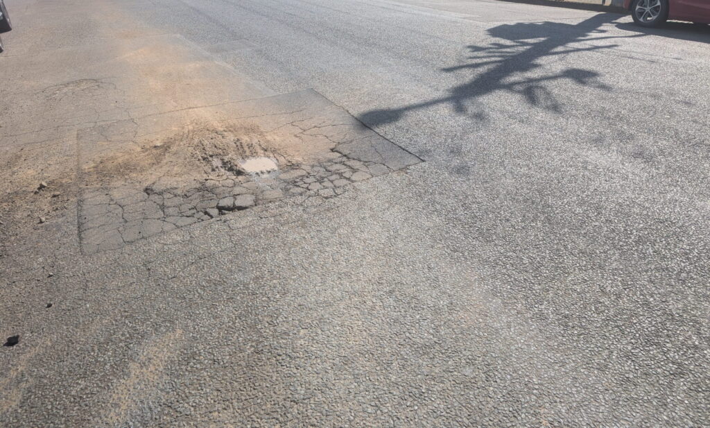 Victoria is in the middle of a roads safety crisis, with potholes such as this found all over the state. Picture: Josh Spasaro.