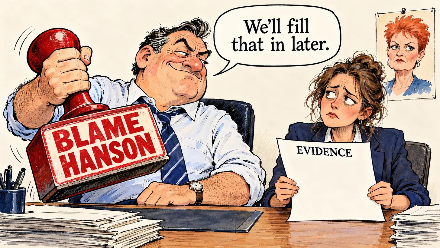 Blame Hanson. Find Evidence Later.